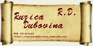 Ružica Dubovina vizit kartica